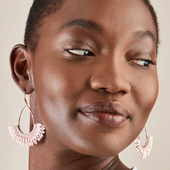 Stella & Dot | Rose Gold + Pale Pink Pegasus Statement Earrings RetiredE… - Picture 2 of 7